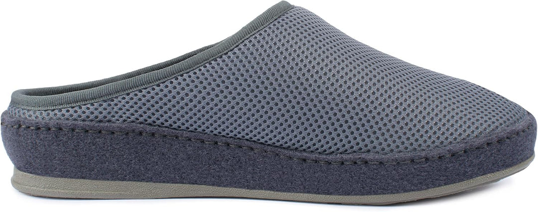 Aerosoft Klett-Pantolette 6032-4P Damen Herren Hausschuh Weite G-H rutschhemmend 38 EU Grau, 38 EU G