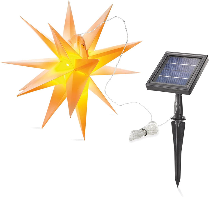 Esotec Solarleuchte für aussen WEIHNACHTSSTERN 3D | DUO COLOR Solarlampe hängend Balkondeko Hängeleu