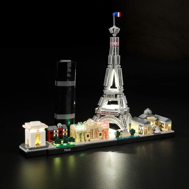 GEAMENT LED Licht-Set für (Architecture Paris mit Eiffelturm) Bausteine Set - Kompatibel mit Lego 21