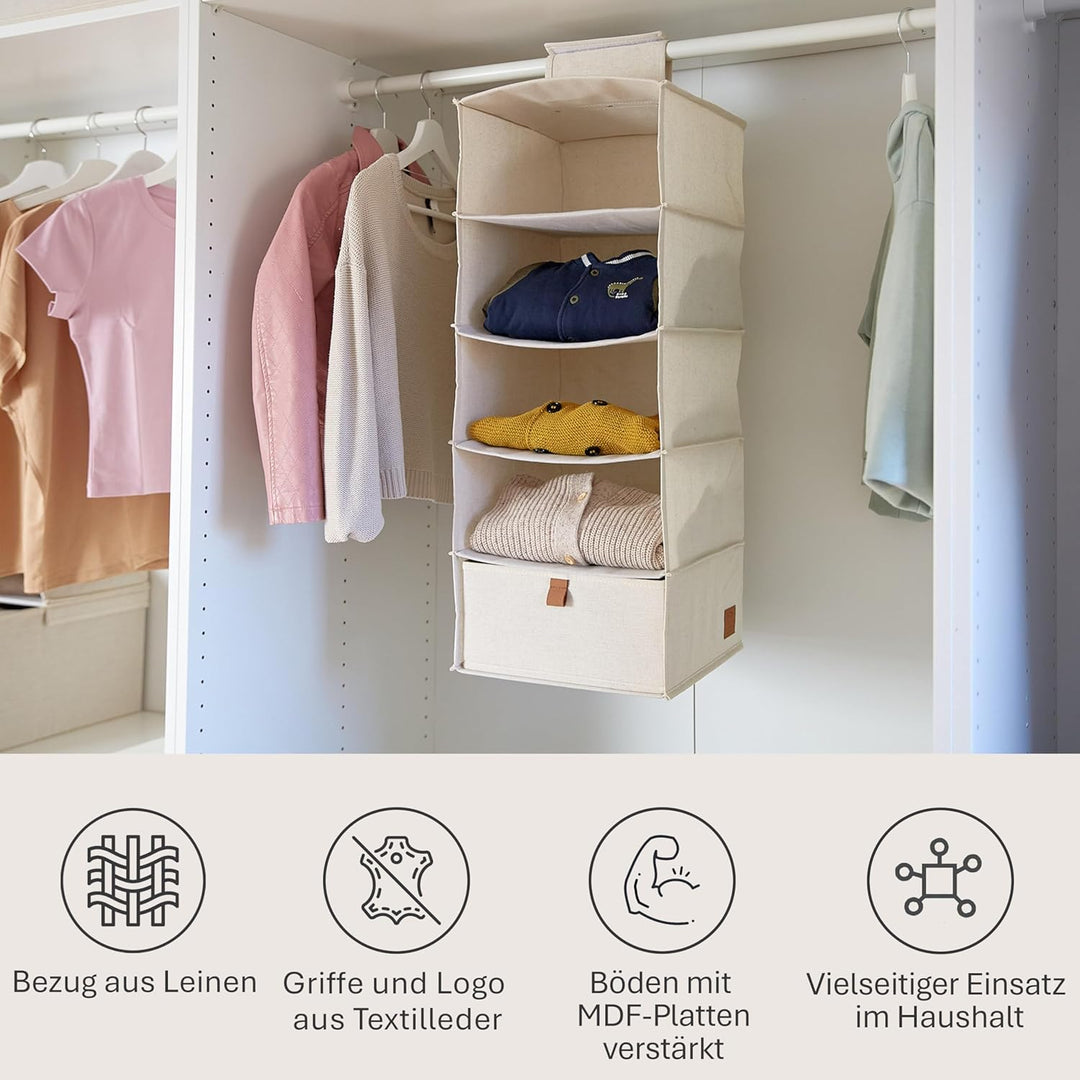 Love IT Store IT - Premium - Hängeregal für den Kleiderschrank - Schrank Organizer aus Stoff - Verst