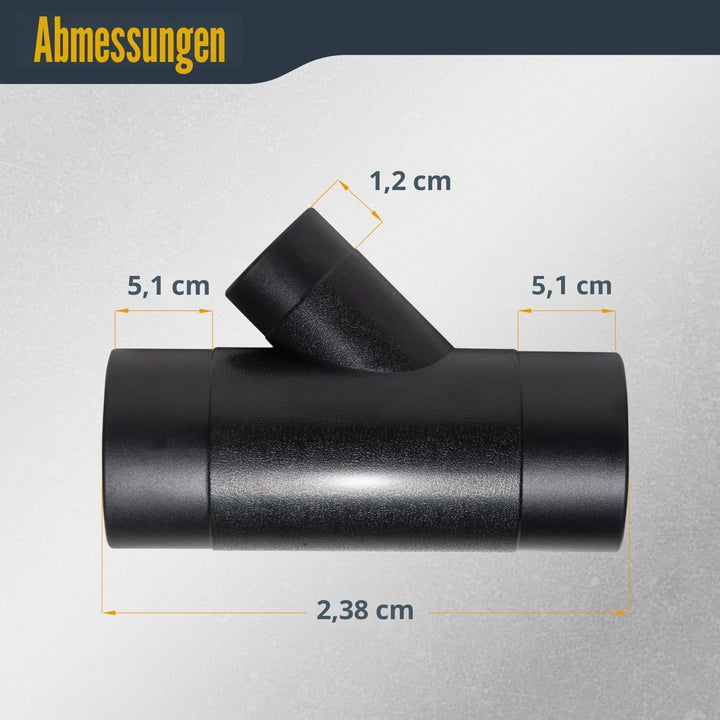 POWERTEC 70190 Schlauchverbinder mit Y-Fitting Staubsammelschlauch, 10,2 cm x 6,4 cm 10,2 x 6,4 cm Y