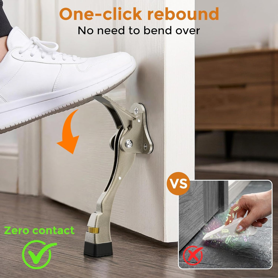 Türstopper, 4 Packungen Kickdown-Türstopper mit One-Touch, verstellbare Höhe und Gummispitze, 10,2 c