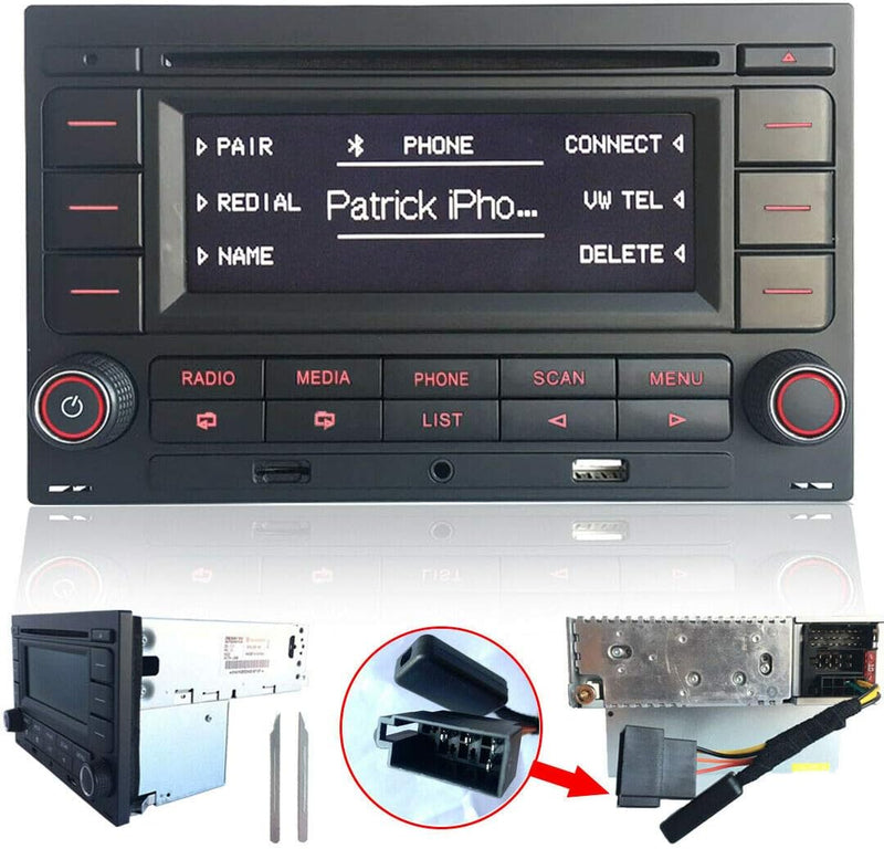 SCUMAXCON Autoradio Audio Stereo RCN210 für VW Golf MK4 Polo Passat B5 USB MP3 AUX SD Integriertes B