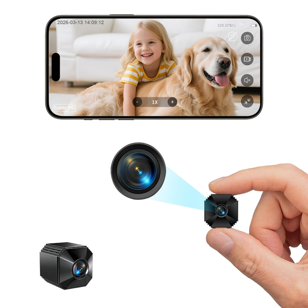 Mini Kamera 4K HD WLAN Kamera - Live Übertragung Handy APP Für WiFi Camera Indoor mit Akku Sicherhei