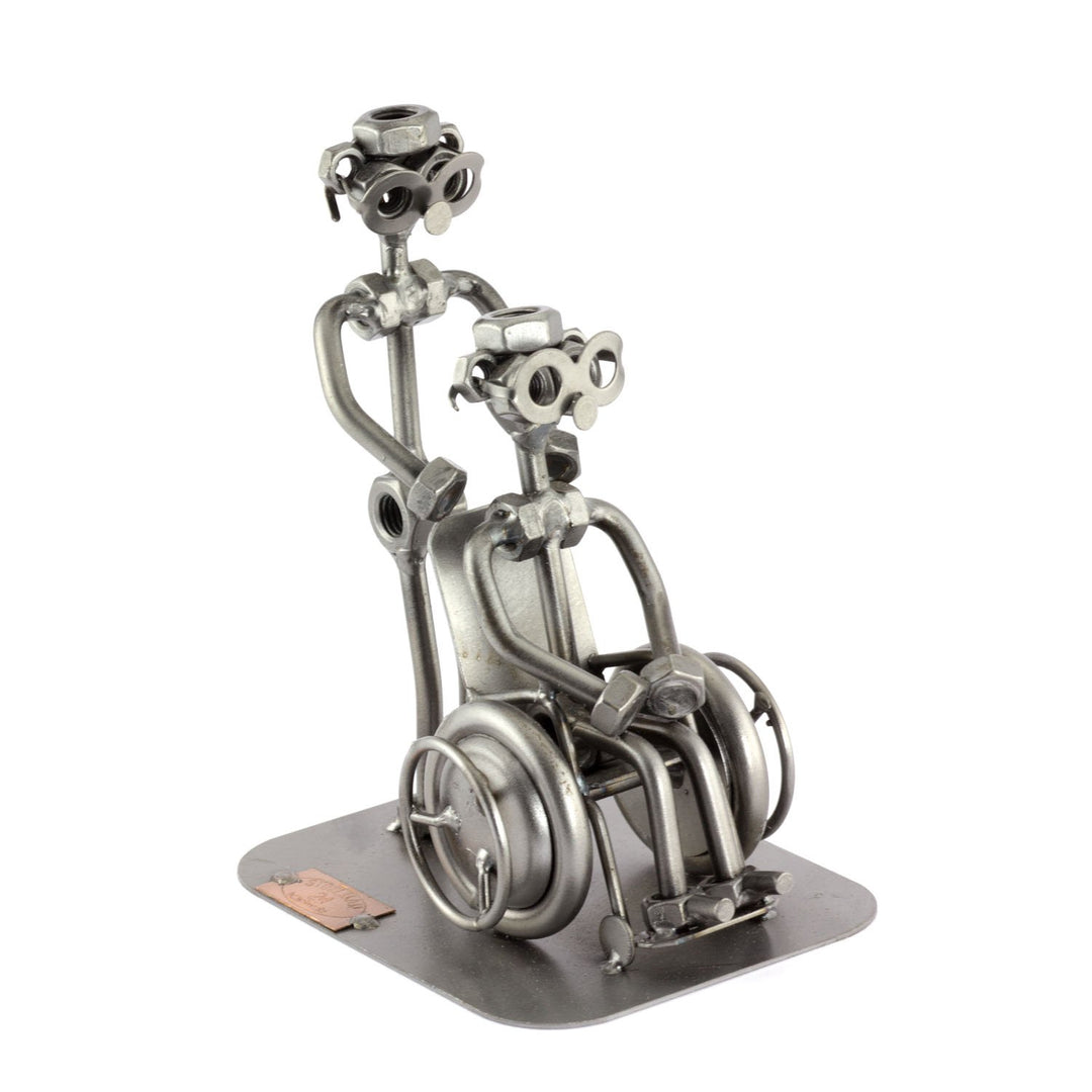Steelman24 I Schraubenmännchen Pfleger Mit Rollstuhlfahrer I Made in Germany I Handarbeit I Geschenk