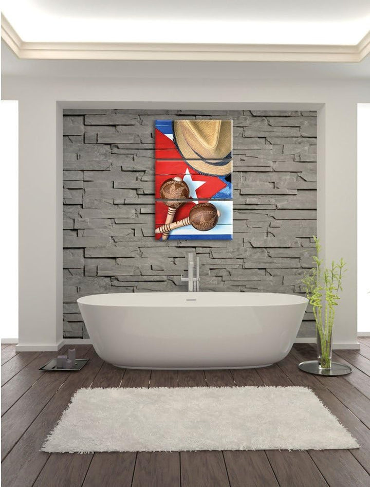 Pixxprint Kuba Stillleben als Leinwandbild | Grösse: 3 Teilig (120x80) | Wandbild| Kunstdruck | fert