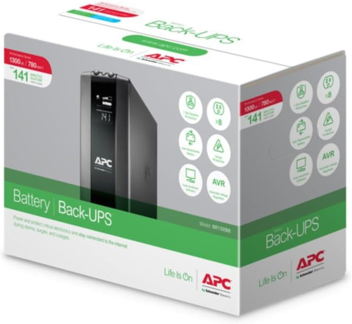 APC by Schneider Electric Back UPS PRO - BR1300MI - UPS 1300VA Leistung - MI modell (8 IEC Outlets,