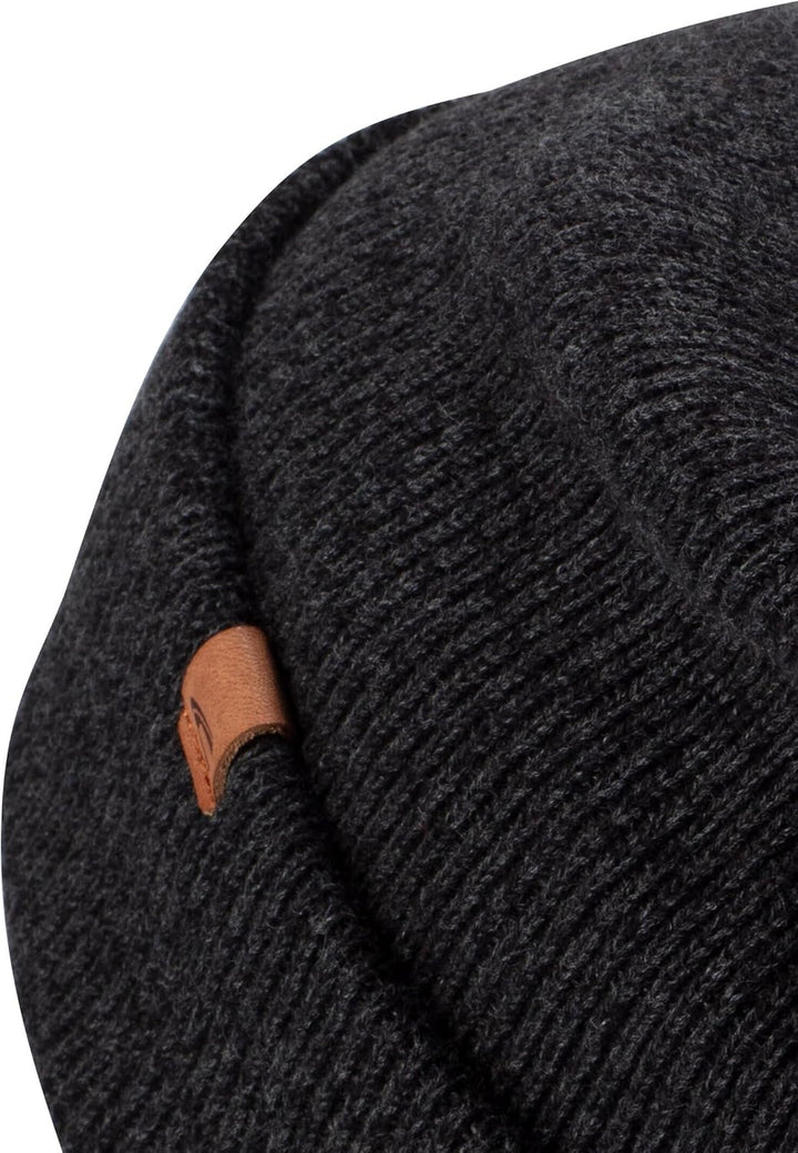 camel active Herren Strickmütze aus Reiner Baumwolle Einheitsgrösse Schwarz, Einheitsgrösse Schwarz