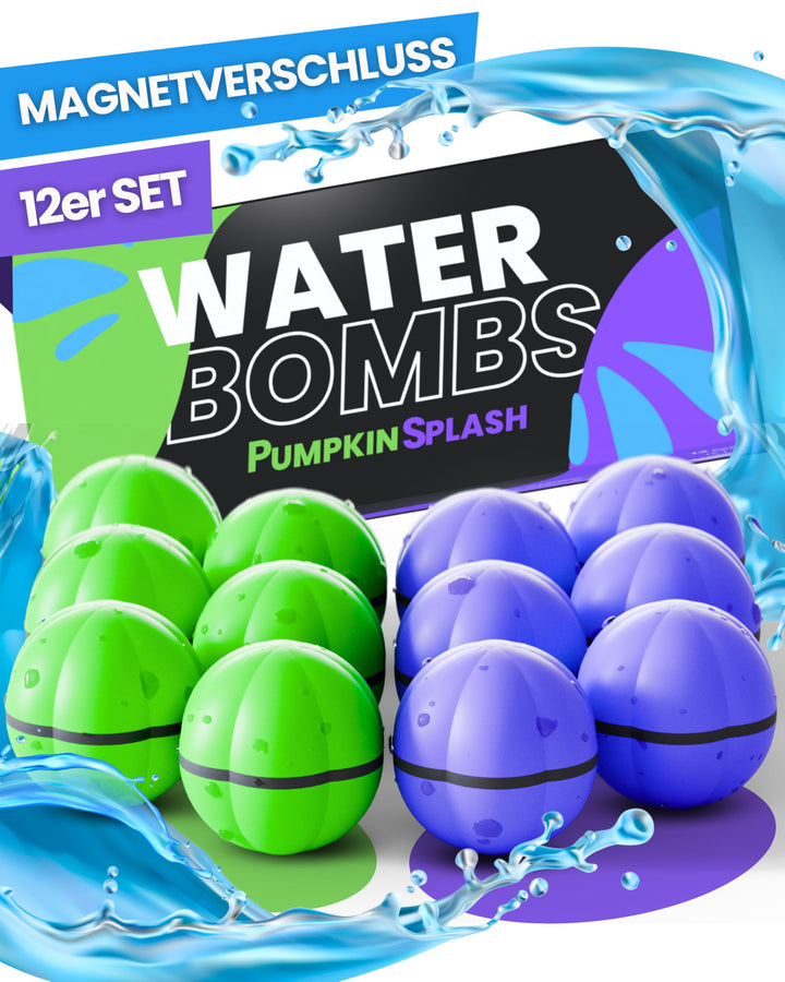 12x Wasserbomben wiederverwendbar in 2 starken Team-Farben [in 1 Sekunde befüllt] - Premium Silikon