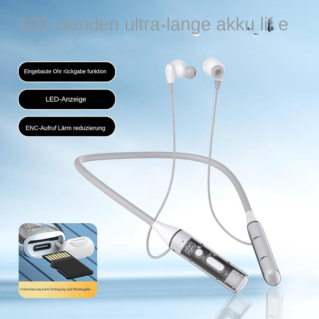 Kopfhörer Mit Halsband - Kabellos Im Nacken-Design | Magnetisch Ergonomisch Atmungsaktiv Für Sport F