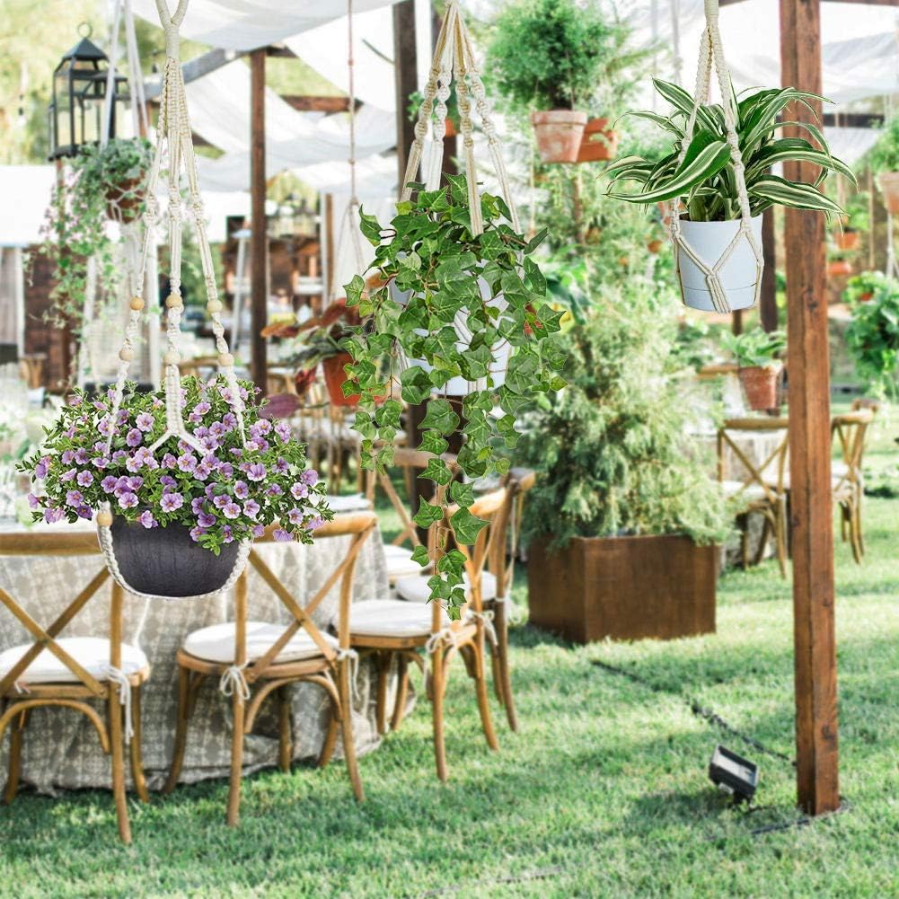 AceList Makramee Blumenampel 3er Set, Blumenampel Innen Aussen für Balkon und Garten Makramee Blumen