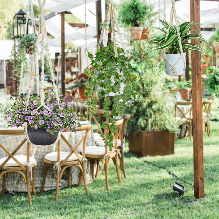 AceList Makramee Blumenampel 3er Set, Blumenampel Innen Aussen für Balkon und Garten Makramee Blumen