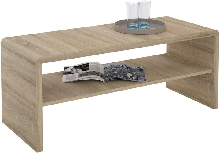 CARO-Möbel Couchtisch Fernsehtisch Lowboard Lenni, in Sonoma Eiche, mit Ablagefach, 100 x 40 x 40 cm
