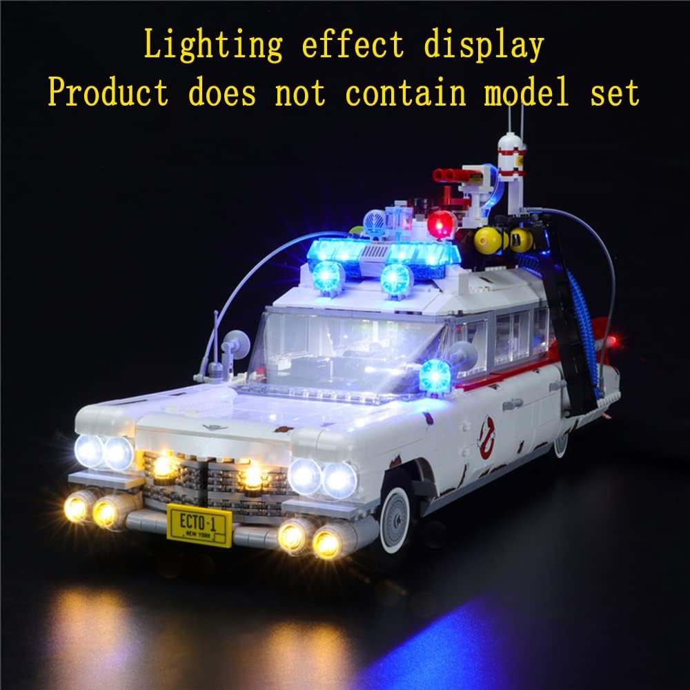 GEAMENT LED Licht-Set Kompatibel mit Lego Ghostbusters Ecto-1 - Beleuchtungsset für Creator 10274 Ba