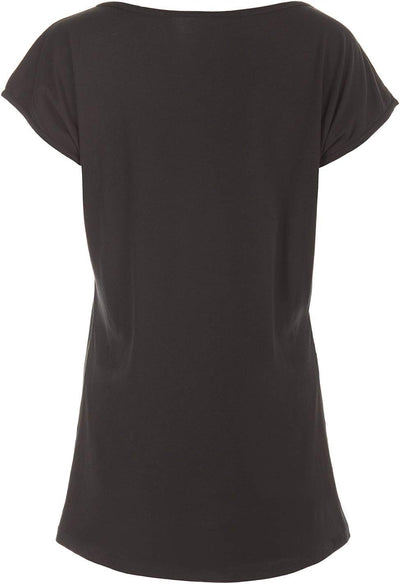 Winshape Damen Ultra leichtes Modal-Kurzarmshirt mit abgerundetem Saum MCT013 M Schwarz, M Schwarz