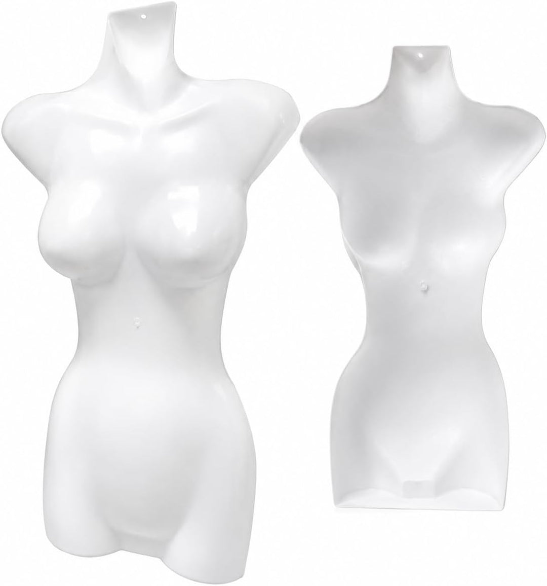 1 x Torso Weiblich - 66 cm Damentorso aus Kunststoff - Oberkörper Halbplastik in Farbe weiss - Manne