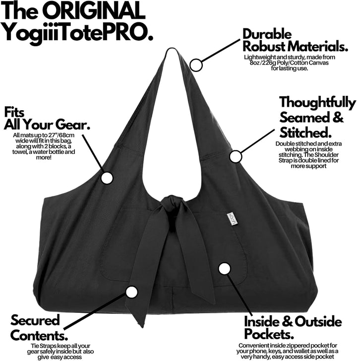 Yogiii Yogatasche YogiiiTotePro | Die Originale Yoga Tasche | Yogatasche Für Matte Und Zubehör | Yog