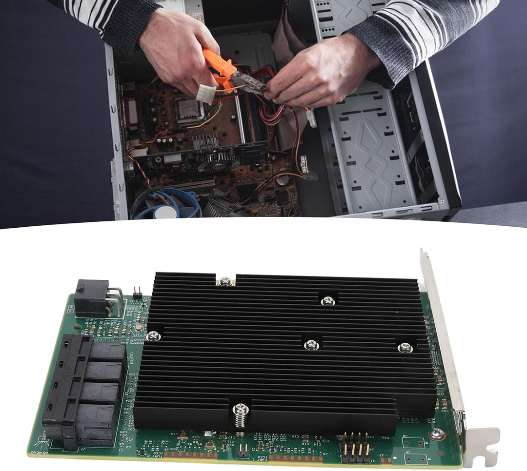 HBA-Karte SAS-Controller, 9300 16I HBA-Karte, 12 Gbit/s SATA SAS 16 Ports HBA-Controllerkarte, für W