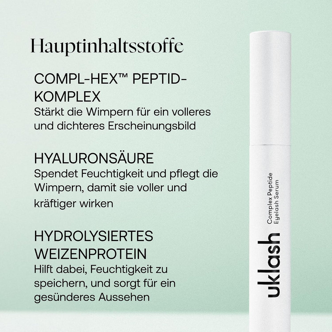 UKLASH Eyelash Complex Serum – #1 bewertetes Wimpernserum für längere, stärkere Wimpern – tierversuc
