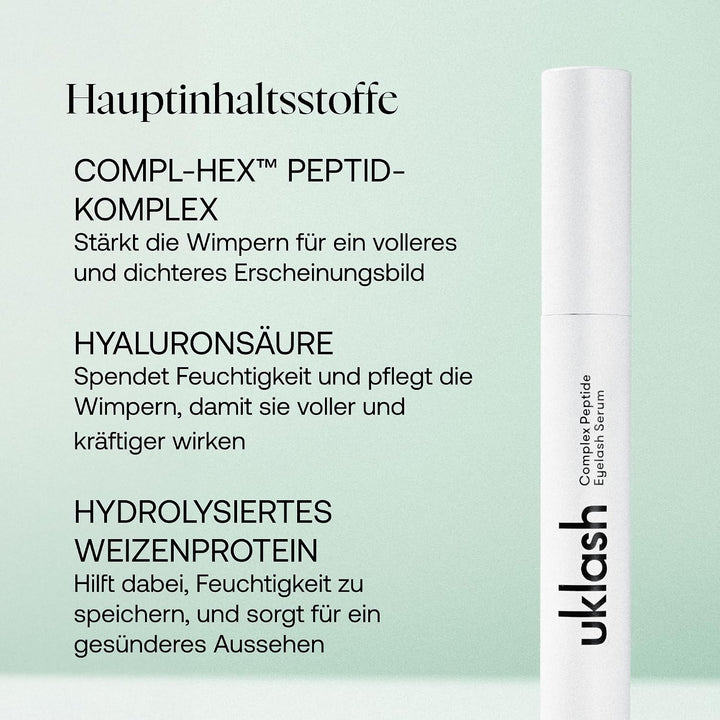 UKLASH Eyelash Complex Serum – #1 bewertetes Wimpernserum für längere, stärkere Wimpern – tierversuc