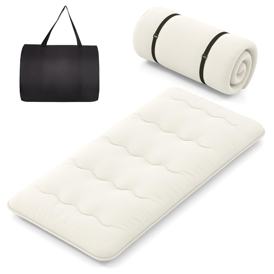 COSTWAY Japanische Futon Matratze, Tatami-Matte, Bodenmatratze, Klappmatratze mit waschbarem Bezug,