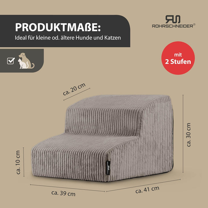 Rohrschneider Hundetreppe kleine Hunde | Made in EU | Haustiertreppe mit Rutschfester Unterseite | K