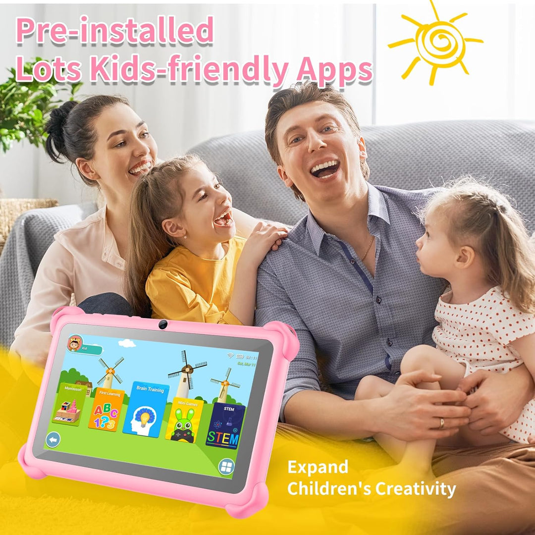 zcobro , Tablet für Kinder mit Hülle, Android Kindertablet 2GB RAM+32GB ROM+256GB Erweiterbar, Wi-Fi