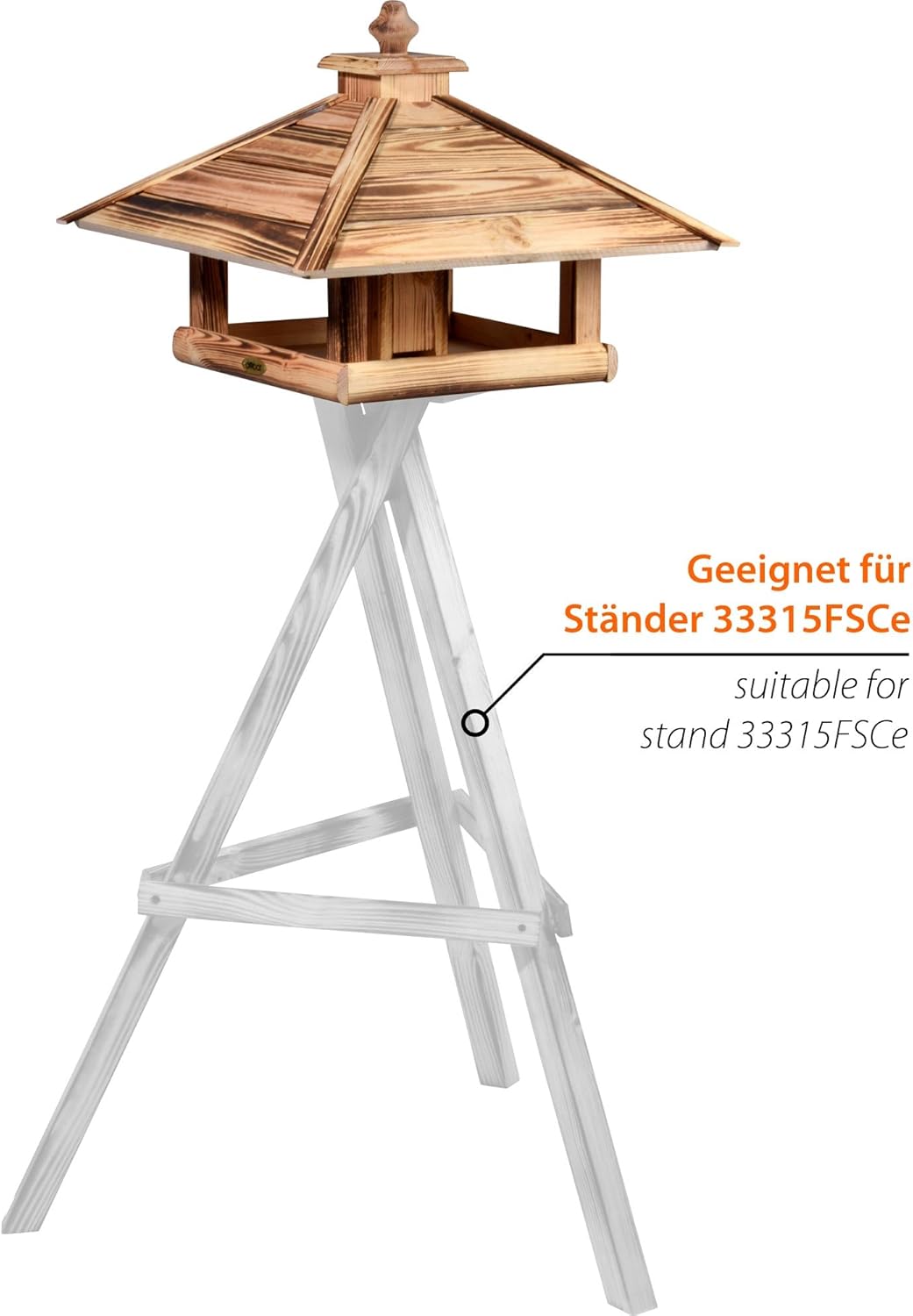 dobar® Green Label 18008FSCe Grosses Vogelfutterhaus Lumbre - Futterhaus aus Holz - Futterstation zu