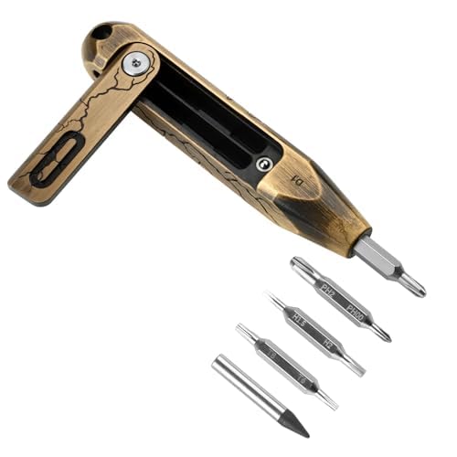 OKNIFE Otacle D1 Mini Cracked Brass 8-in-1 Magnetisch Schraubendreher Set | Magnetischer Profi Schra