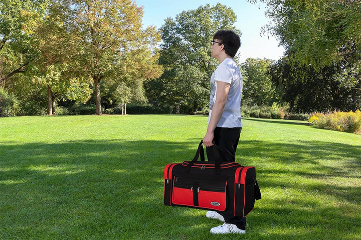 Sporttasche, Reisetasche und Fitnesstasche für Damen und Herren- Tainingstasche, Gym Bag (Rot, L 80