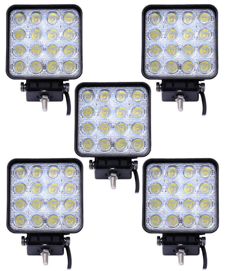 Greenmigo 5x 48W Led Scheinwerfer Offroad Lampe Flood Arbeitsscheinwerfer LED Arbeitslicht 12V 24V Z