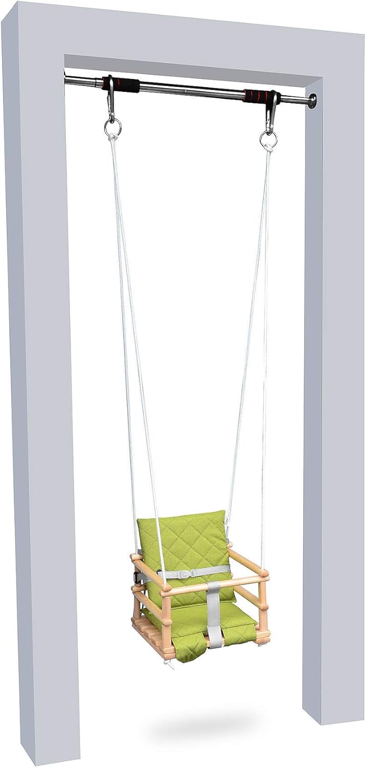 Holz Babyschaukel, Kinderschaukel, Schaukel für Kinder Schaukel 3 in 1 + SICHERHEITSGURT, Kleinkinds
