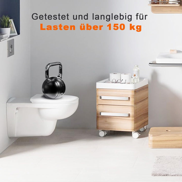 SURFOU Toilettendeckel mit Absenkautomatik, O-Form WC Sitz bis 150kg Belastbar, Weiss Klodeckel und