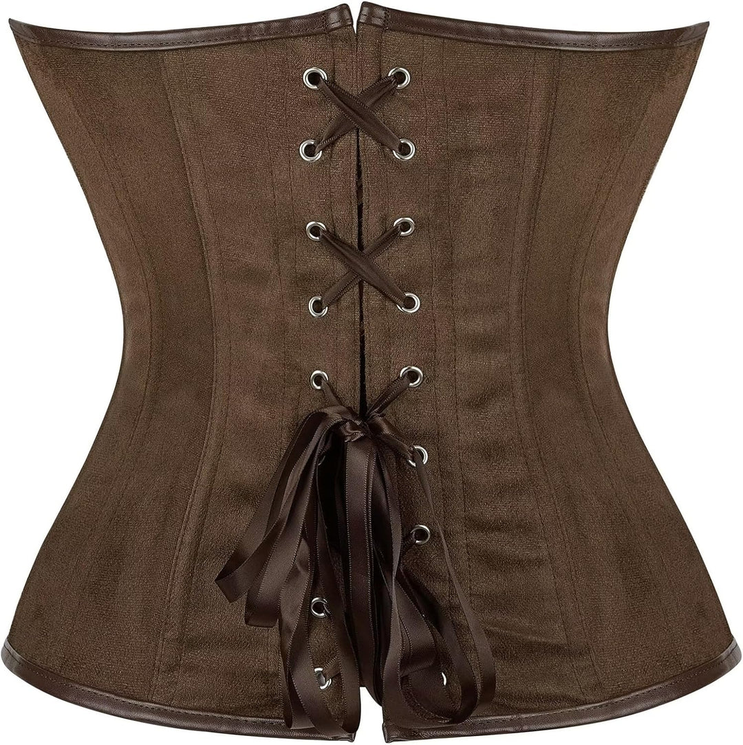Jutrisujo Korsett Damen Korsage Top Top Corsage Oberteil Steampunk Grosse Grösse, Brown