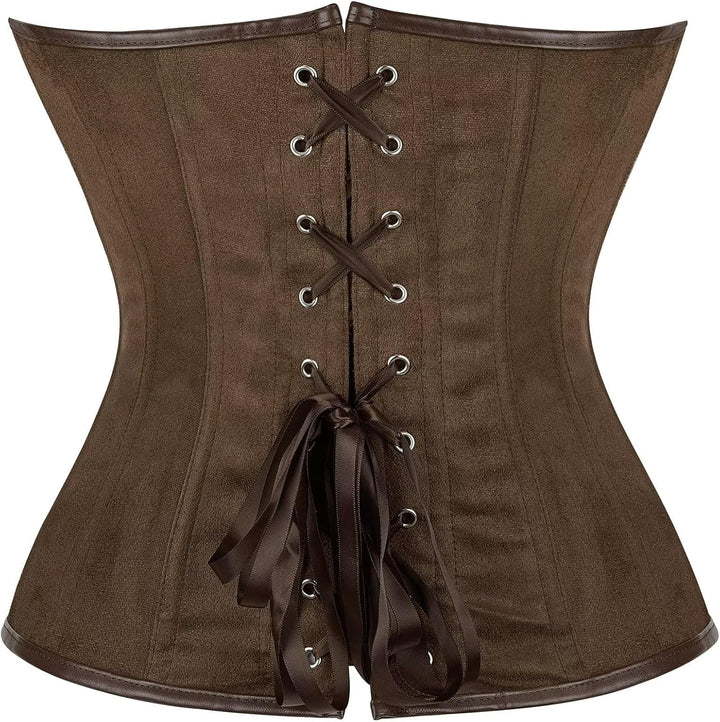 Jutrisujo Korsett Damen Korsage Top Top Corsage Oberteil Steampunk Grosse Grösse, Brown