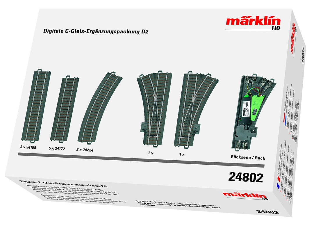 Märklin 24802 - Digitale C-Gleis-Ergänzungspackung D2, Spur H0 Single, Single