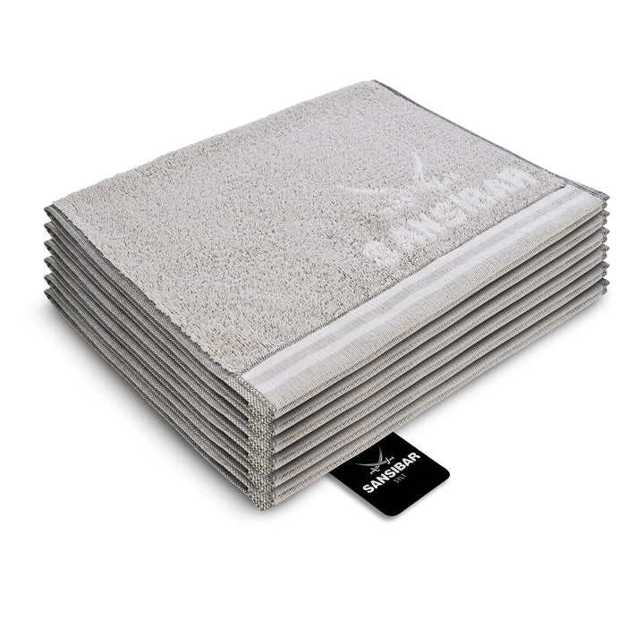 Sansibar Gästetuch Doubleface 6er 30x50 cm Handtuch Seiftuch Zweifarbig 100% Baumwolle Gestreifte Bo