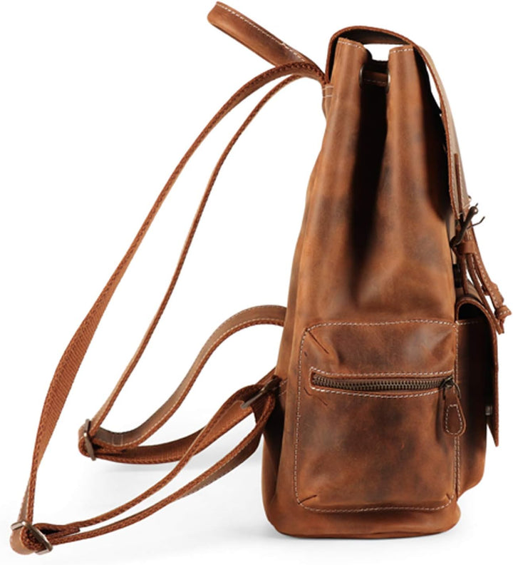 MegaGear Valley Echter Leder Rucksack Braun, Braun