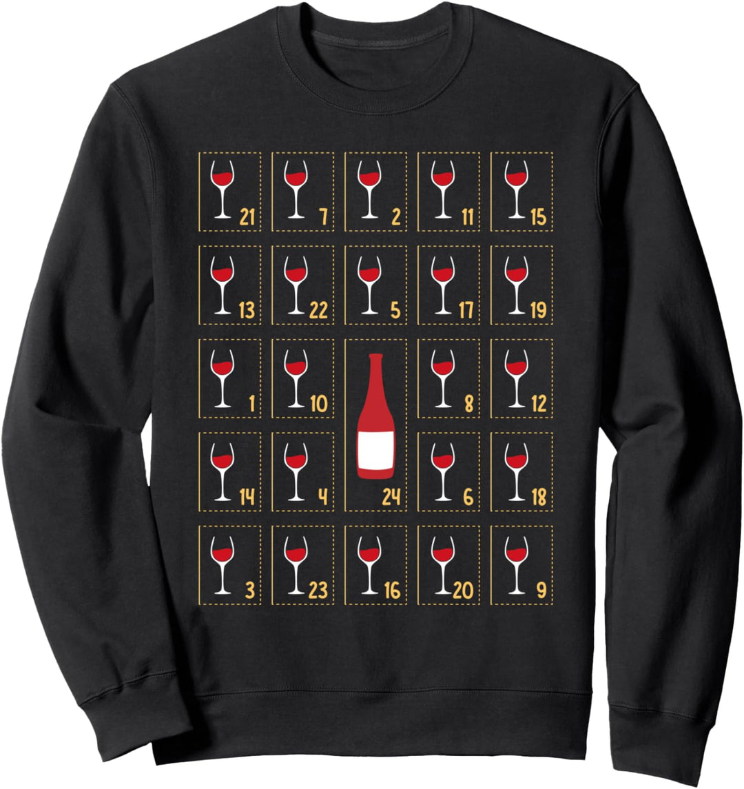 Lustiges Adventskalender Wein Türchen Geschenk Sweatshirt