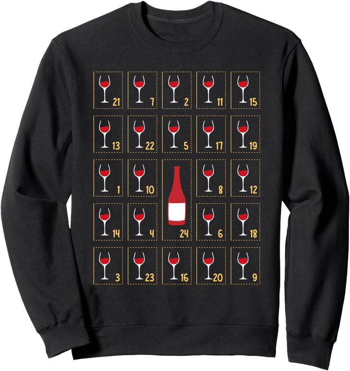 Lustiges Adventskalender Wein Türchen Geschenk Sweatshirt