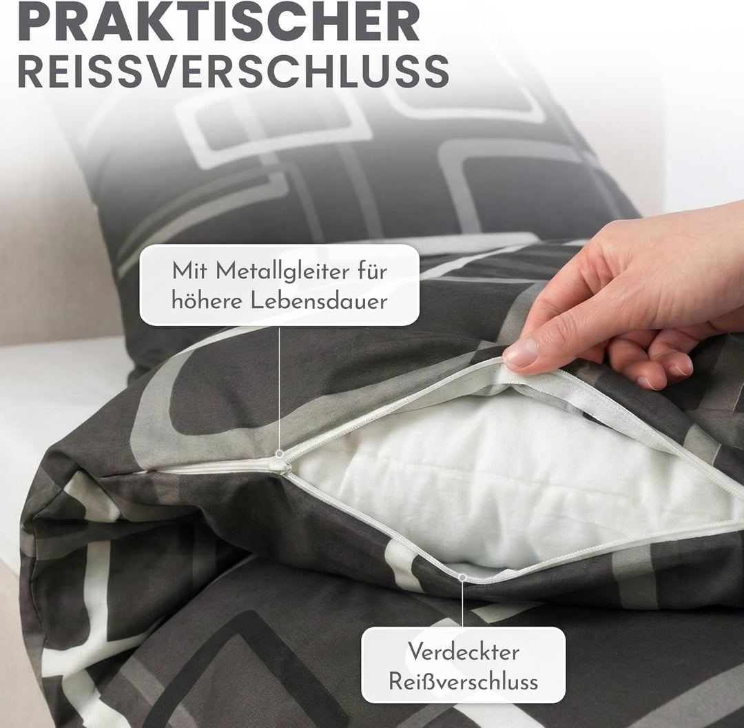 Kuscheli® Bettwäsche 135x200 4 teilig |Zertifiziert &amp; für Allergiker geeignet |Bettwäsche Se