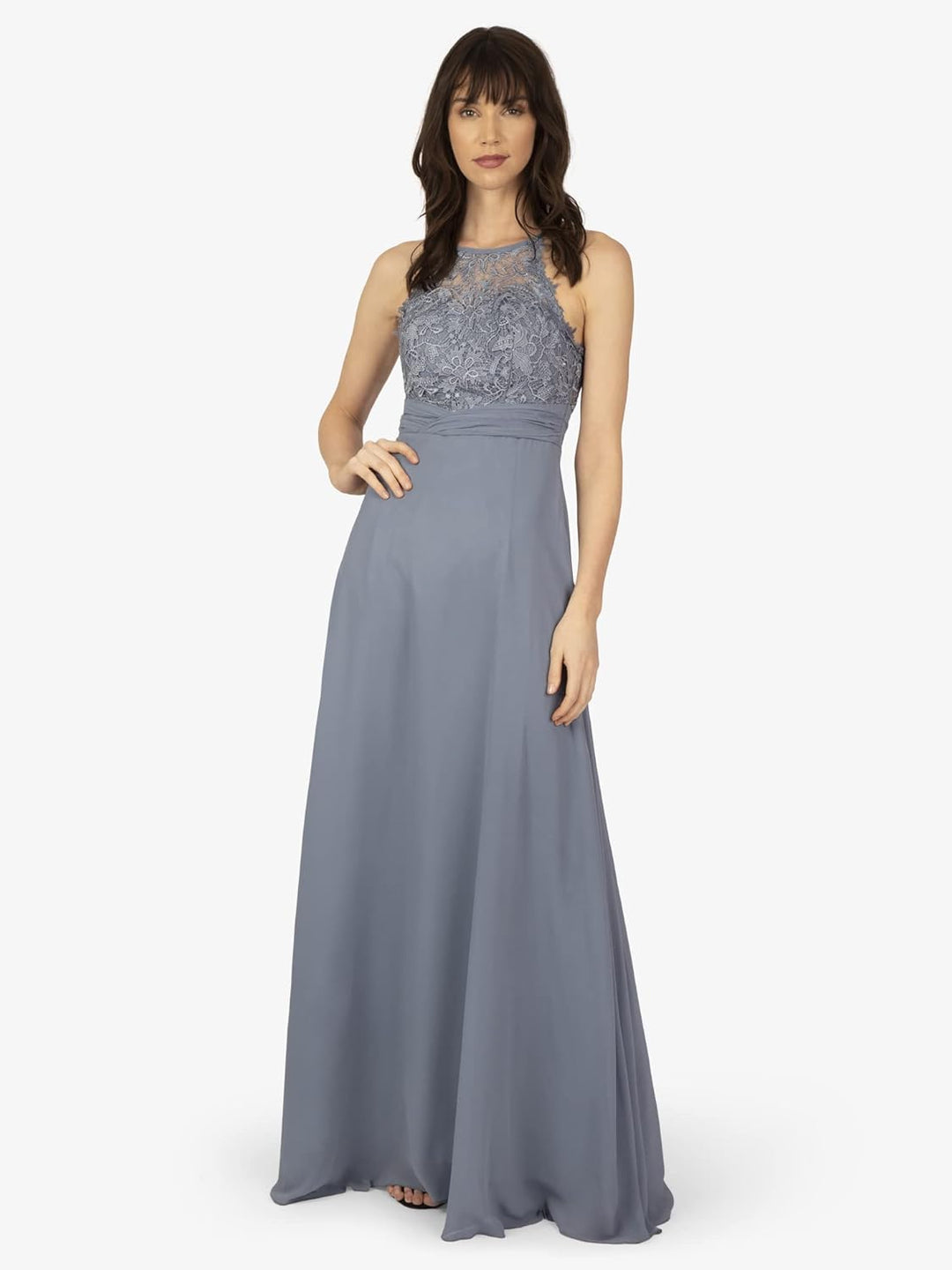 Damen Apart Abendkleid aus Chiffon und Spitze Special Occasion Dress M Jeansblau, M Jeansblau