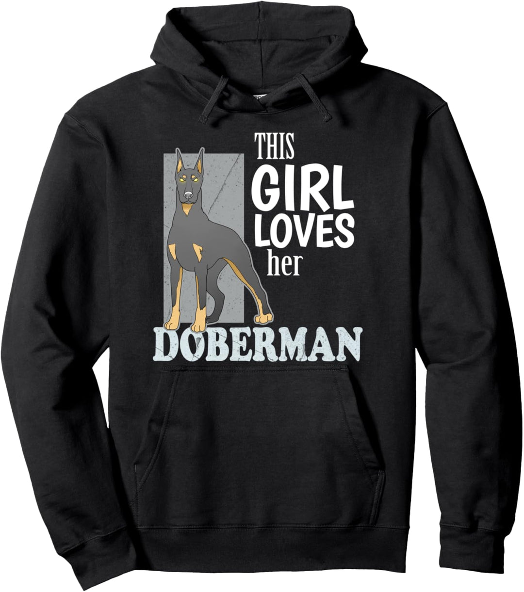 Womens Doberman Pincher Gift Love Doberman Pullover Hoodie