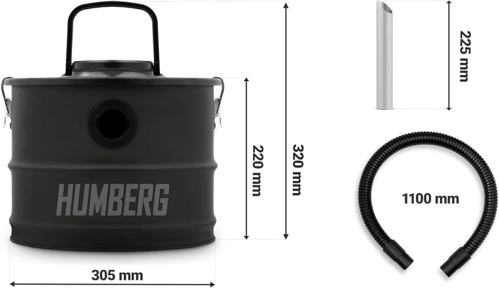 Humberg 15L 1200W HM-404 Trockensauger für Asche und Schutt Beutellos