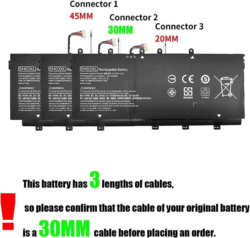 BLESYS SH03XL 859356-855 TPN-Q178 Akku Kompatibel mit HP Spectre x360 13-ac0xx 13-w0xx Series Notebo