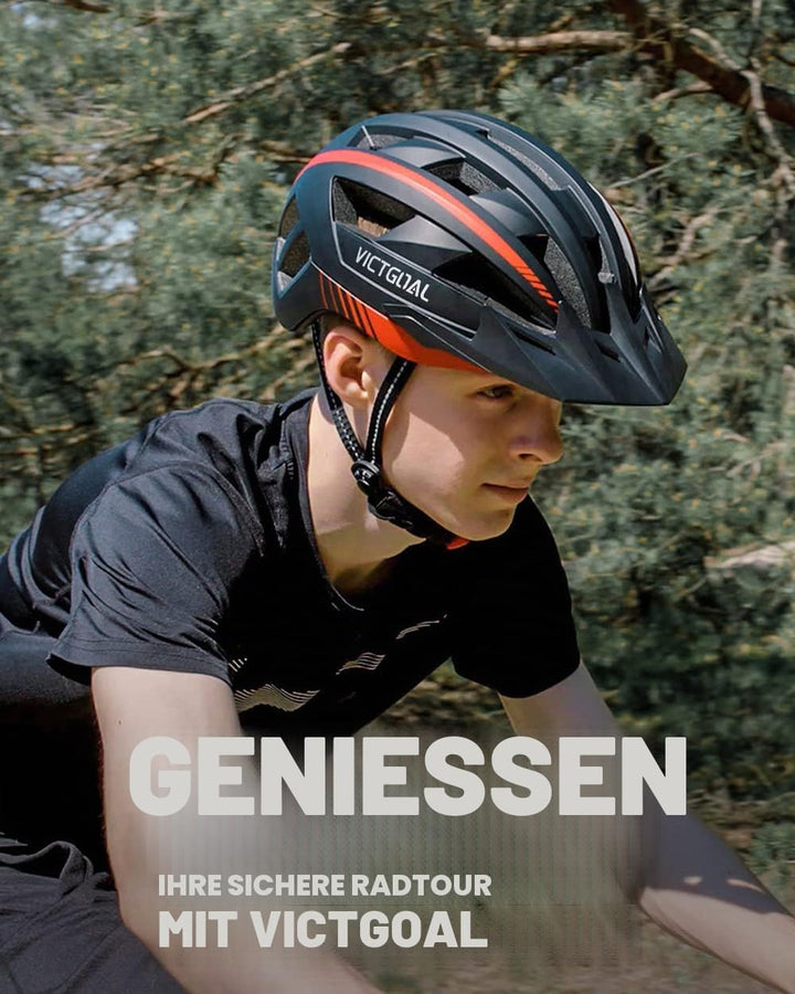 VICTGOAL Fahrradhelm Herren Damen MTB Helm mit Abnehmbarer Magnetische Schutzbrille Visier Atmungsak