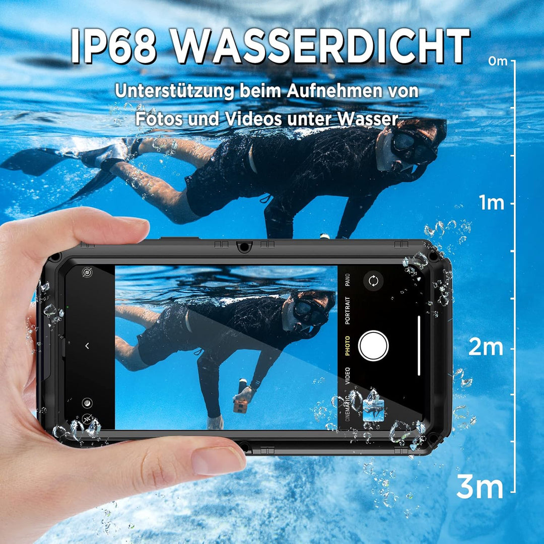 Beeasy für iPhone 14 Pro Wasserdicht Outdoor Hülle (6,1"), Stossfest Panzerhülle Militär 360 Grad Sc
