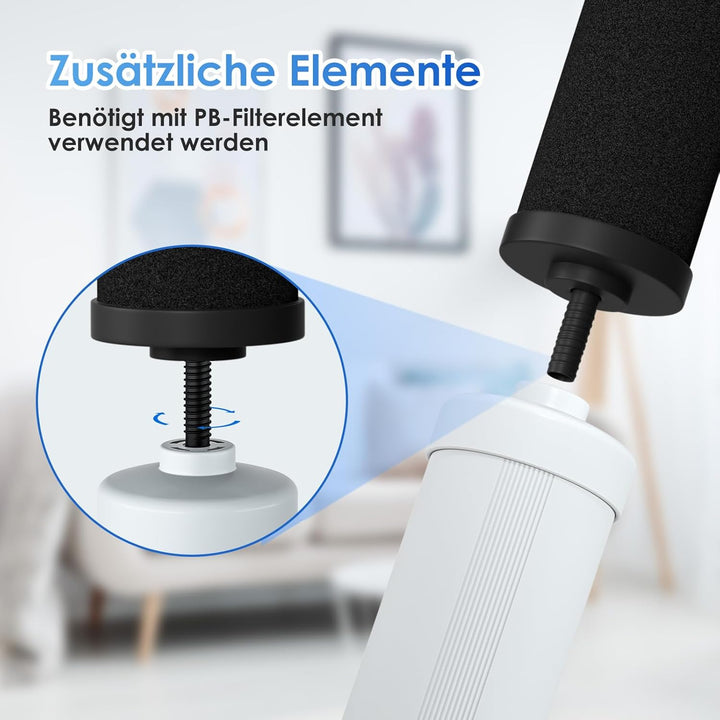 Purewell BB8-Schwarz Ersatz Reinigung Elements,2 Ersatzfilter für Wasseraufbereiter, kompatibel mit