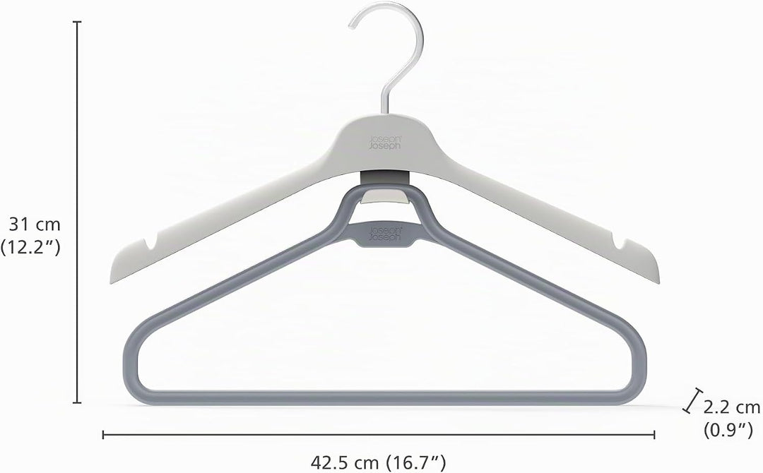 Joseph Joseph Orderly Lange Kleiderbügel, 2er-Set, Hebt und Schützt Kleidung, Kleider/Jumpsuits, Int