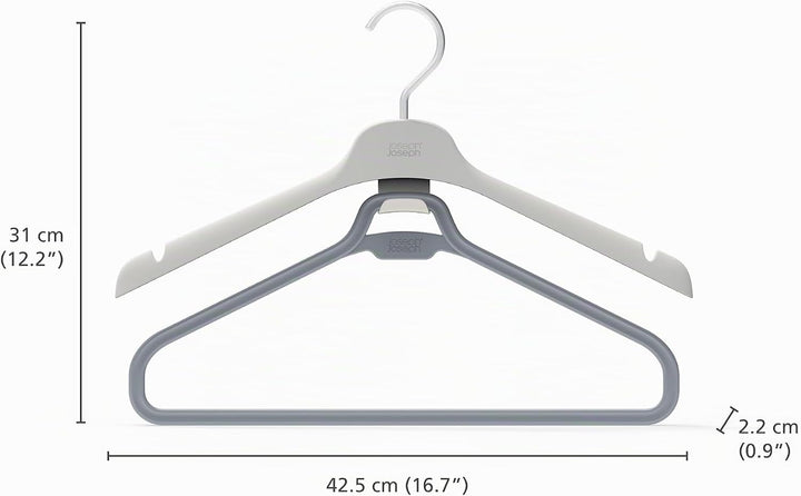 Joseph Joseph Orderly Lange Kleiderbügel, 2er-Set, Hebt und Schützt Kleidung, Kleider/Jumpsuits, Int
